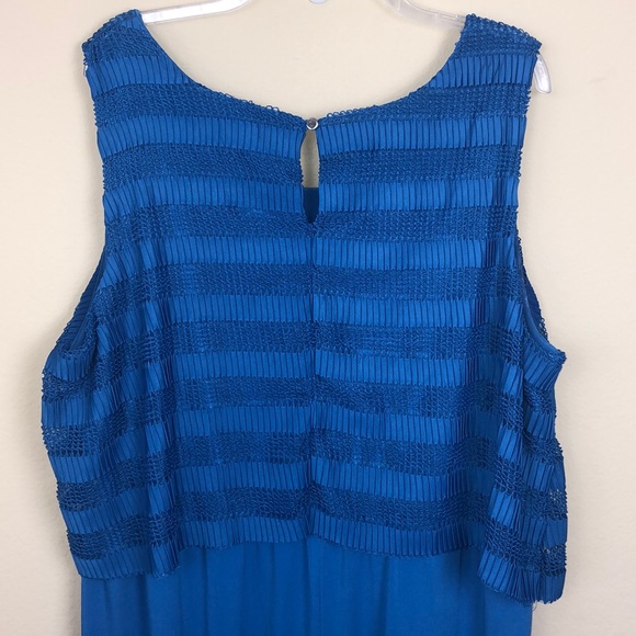 NY Collection Sleeveless Royal Blue Maxi Dress with Textured Detail - Size 3X - Picture 4 of 12
